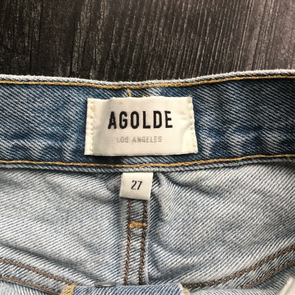 AGOLDE Parker Distressed Cut Off Jean Shorts 27 - Picture 2 of 9